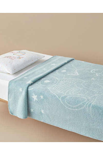 English Home Glowing Bears Pamuklu Bebe Battaniye 100x120 cm Seledon