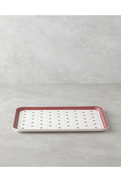 English Home Rosewood Melamin Kaydırmaz Tepsi 27x36 cm Kırmızı