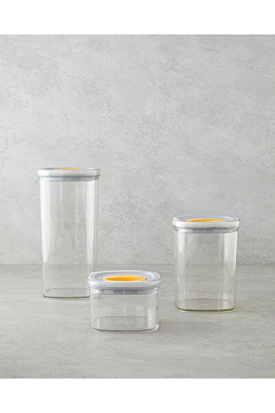 English Home Adly Plastik 3 Parça Saklama Kabı 700 ml – 1,4 L – 2 L Yeşil-Krem