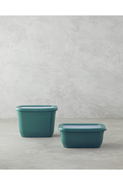 English Home Paisley Plastic 2-Piece Jar 750 Ml-1300 ml Green