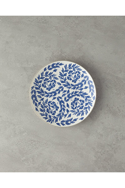 English Home Farfurie de servire din porțelan cu oase florale de carnaval albastru-alb - 25 cm