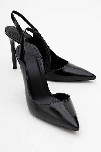 LuviShoes Twine Siyah Rugan Kadın Topuklu Ayakkabı