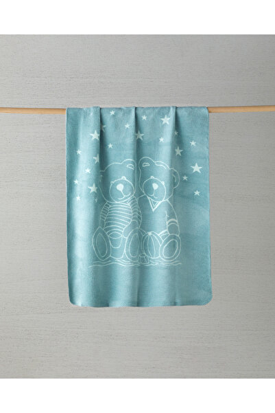 English Home Glowing Bears Pamuklu Bebe Battaniye 100x120 cm Seledon