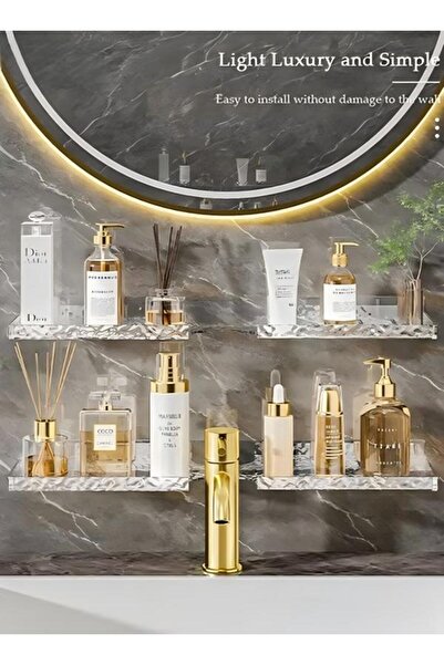 Generic رف حمام أكريليك فوق الصنبور، رف بلاستيكي فوق حوض الحائط