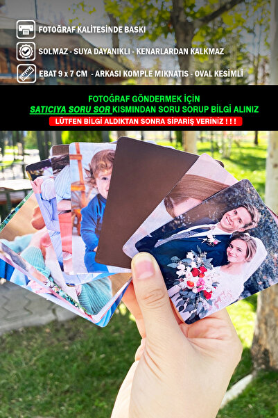 CiciMagnet 20 Adet 9x7 cm Kişiye Özel Fotoğraflı Resimli Buzdolabı Magneti