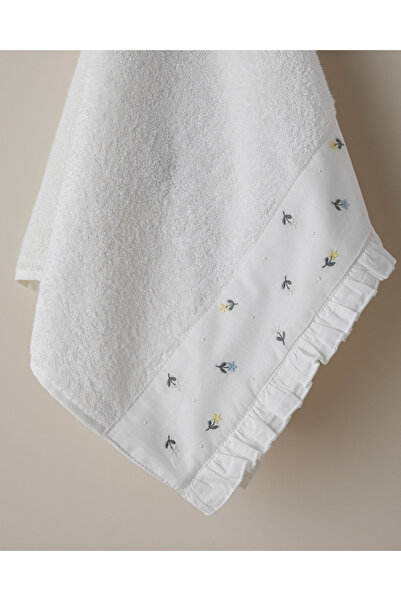 English Home Floral Garden Бавовняна вишита рушник для обличчя 50x80 см Екрю