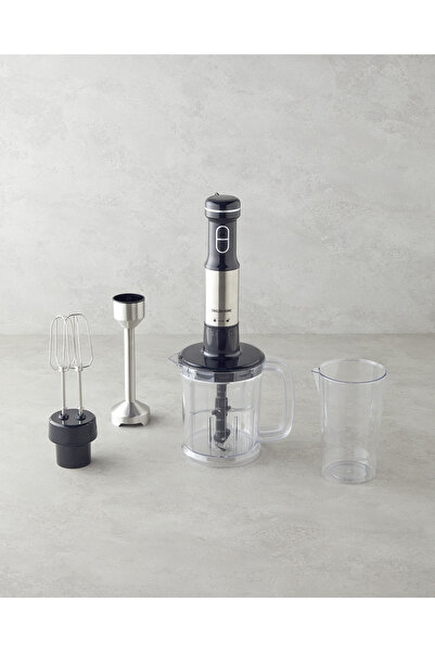 English Home MBS 3010 4 Bıçaklı Mini Blender Seti 1500W Siyah-Krom