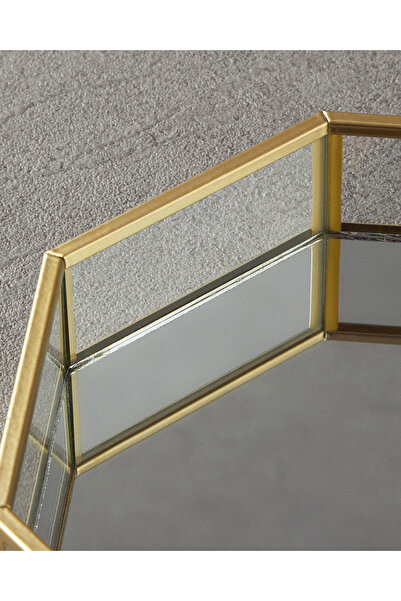 English Home Deluxe Cam Dekoratif Tepsi Gold 23,8x23,8x3,5 Cm