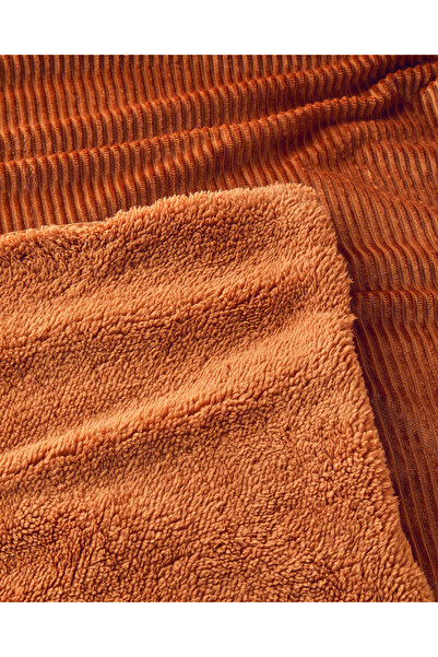 English Home Corduroy Double-Sided Fleece Tv Blanket 120X160 cm Burnt Orange