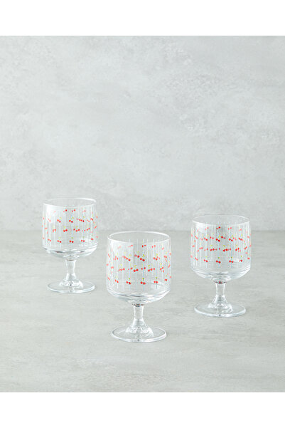 English Home Cherries Orange 3 Cup - Ice Cream Bowl 300 ml Red