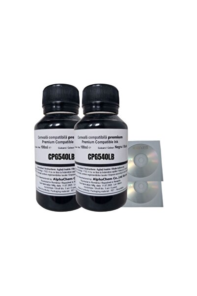 alphachem Set Flacon Cerneala Compatibil Canon 2x100ml PG-540L Negru, 2buc Cd...