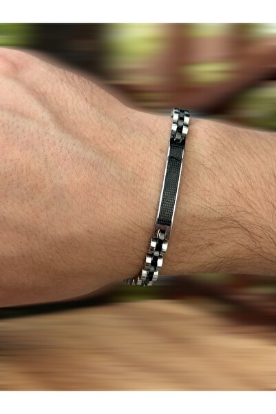 Lunays Paslanmaz Çelik Model Örgü Erkek Gümüş Renk Bileklik