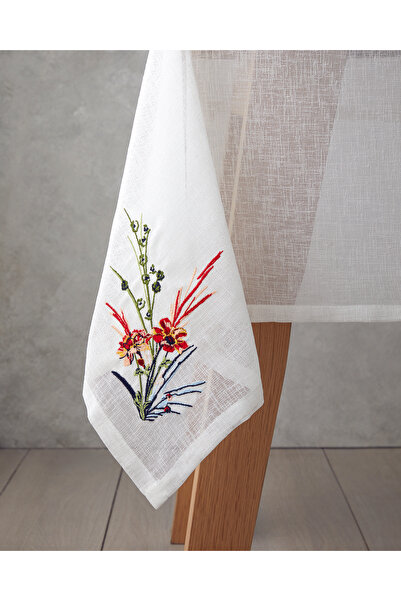 English Home Chimera Polyester Masa Örtüsü 150x200 cm Beyaz - Kırmızı