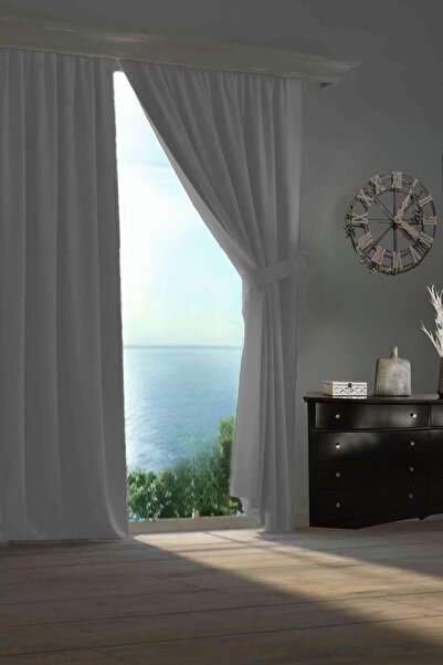 GOCCIA HOME Blackout Karartma Tek Kanat Fon Perde Açık Gri