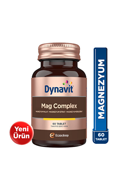 Dynavit Mag Complex 200mg Magnezyum Kompleks 3lü Form (Malat-Sitrat-Bisglisinat) 60 Tab - Magnesium Complex