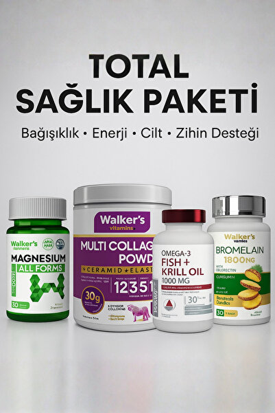 Genel Markalar Magnezyum All Forms - Walker`s % Kolajen - Krill Oil Omega 3 -...
