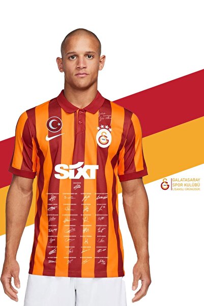Galatasaray Orijinal Lisanslı 100. Yıl İmzalı Forma Gs Aslan Baskılı Hediyelik Ahşap Kutulu