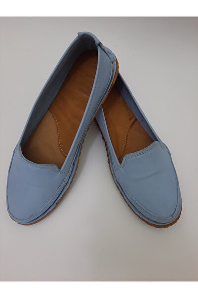 KAPAR % 100 Hakiki Deri ve El yapımı, Mavi Renk Günlük Babet model