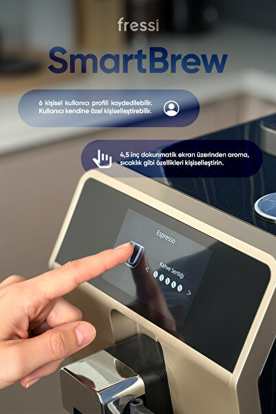 Fressi Dijital Ekranlı Tam Otomatik Espresso Kahve Makinesi 24 Sıcak ve Soğuk İçecek EM-1592 Coffero