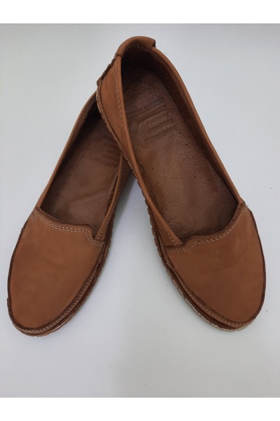 KAPAR % 100 Hakiki Deri ve El yapımı, Taba Renk Günlük Babet model