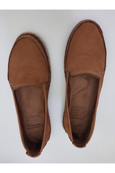 KAPAR 100% Genuine Leather and Handmade, Tan Color Daily Ballerina Model