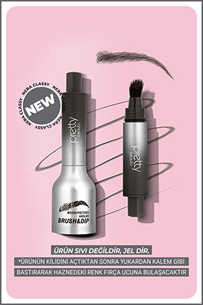 Nera Classy Brow-Fection Angled Brush&Dip Eyebrow Brush, Waterproof Kaş&Saç Dövme Kalemi, Kalıcı Kaş&Saç Boyası