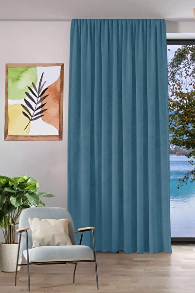 GOCCIA HOME Fon Perde Özel Ölçüye Uygun Keten Görünümlü Pilesiz Salon Otel Ot...