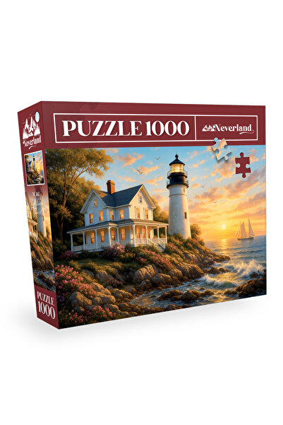 Neverland 1000 Parça Puzzle - Lighthouse Sunset (Deniz Feneri Günbatımı)