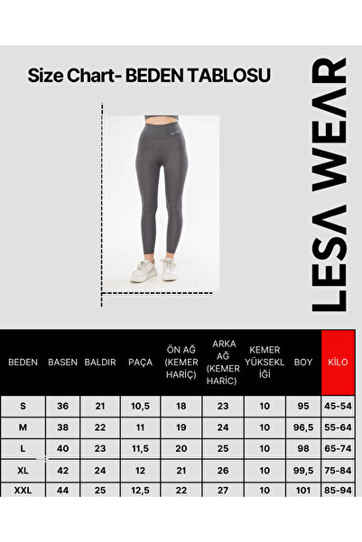 Lesa Wear Yüksek Bel Likralı Toparlayıcı Tayt