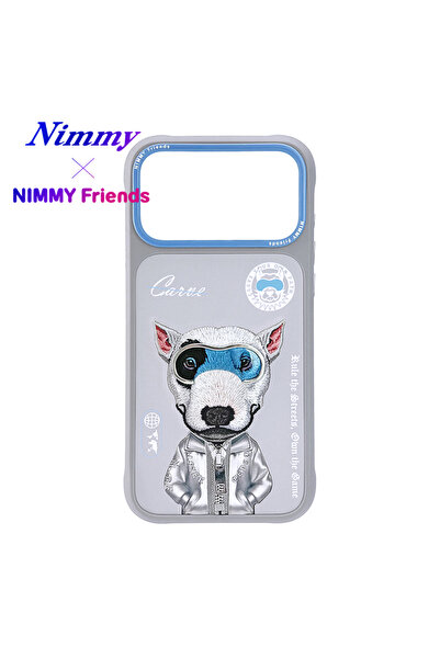 Nimmy iPhone 17 Pro Max Uyumlu Gözlük Fermuar Bull Terrier Köpek Detaylı Nakı...