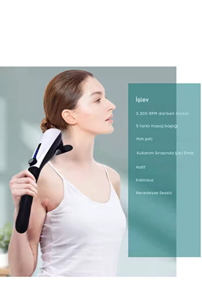 ROBX S426 Titreşimli 5 Başlıklı Mini Şarjlı Vücut Masaj Aleti