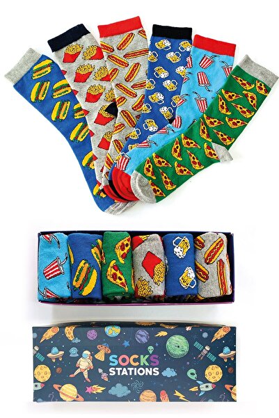 Socks Stations Симпатична и весела кутия за чорапи с дизайн на бързо хранене