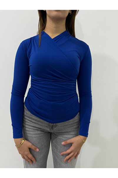 LONELY WOLF Γυναικεία μπλούζα σαντί με κλειστό λαιμό και συρόμενα πλαϊνά