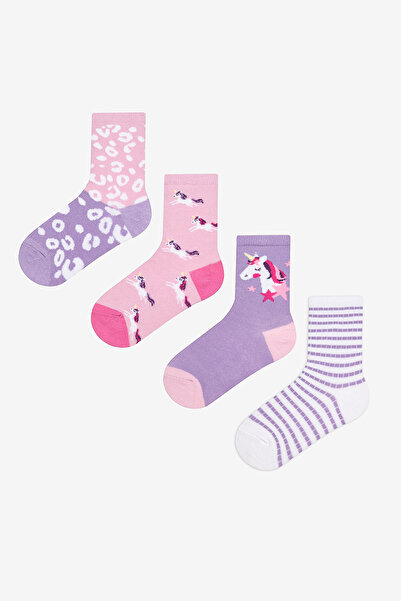 Penti Girl's Lovely Unicorn 4-Piece Socks