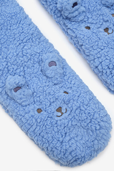 Penti Fluffy Bear Mavi Soket Çorap