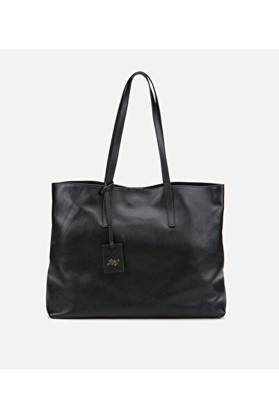 Hotiç Kadın Deri Siyah Tote Çanta