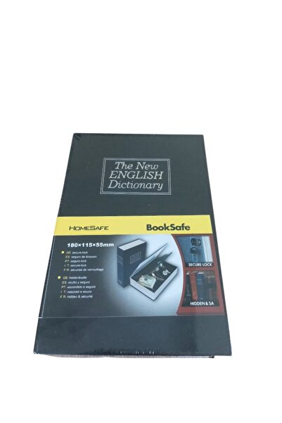 Online Home Market Kitap Görünümlü Gizli Kasa Anahtarlı Çelik Mini Kasa Kilitli Değerli Eşya Kutusu