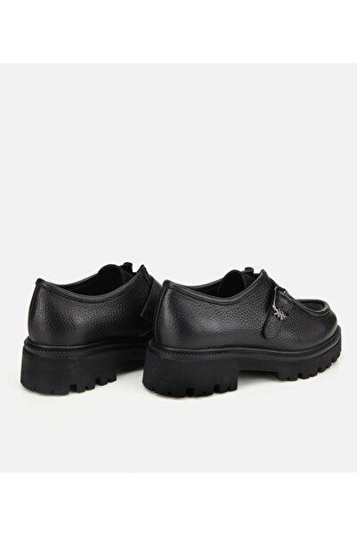 Hotiç Kadın Süet Deri Siyah Toka Detaylı Yüksek Tabanlı Günlük Loafer