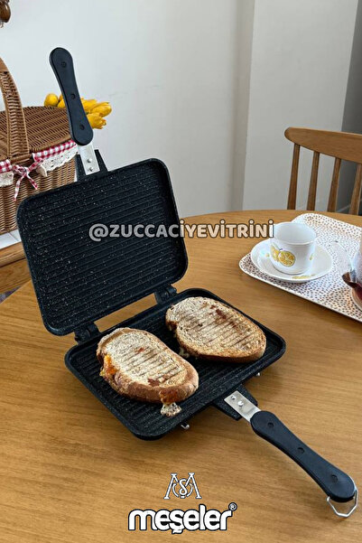 züccaciyevitrini Oaks Granite Casting Hand Toast And Grill Pan 26 Cm Black