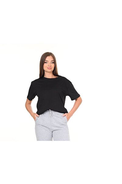 RONYPONY Γυναικείο μπλουζάκι με κοντό μανίκι με λαιμόκοψη με χαλαρή εφαρμογή