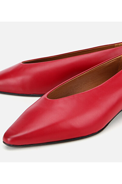 Hotiç Kadın Deri Kırmızı Yumuşak Dokulu Babet