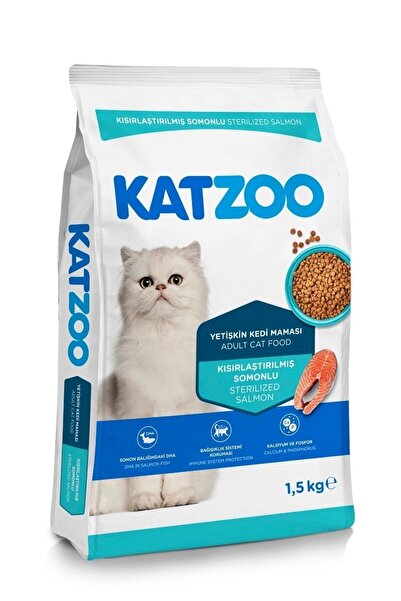 katzoo Kısırlaştırılmış Yetişkin Kedi Kuru Maması 1,5 Kg | Somonlu