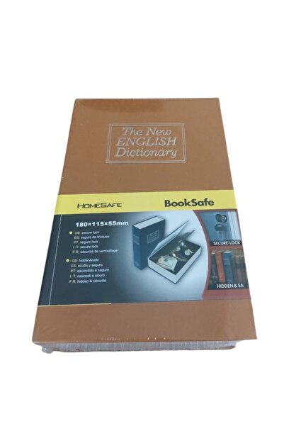 Online Home Market Kitap Görünümlü Gizli Kasa Anahtarlı Çelik Mini Kasa Kilitli Değerli Eşya Kutusu