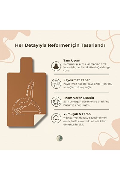 ZENITY Antibakteriyel Reformer Pilates Havlusu - Pamuklu Yüzey, Kaydırmaz Taban