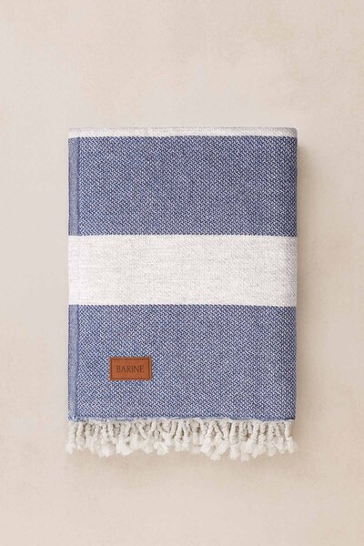 Barine Lână Orez Lână Canapea Şal Denim 125x175