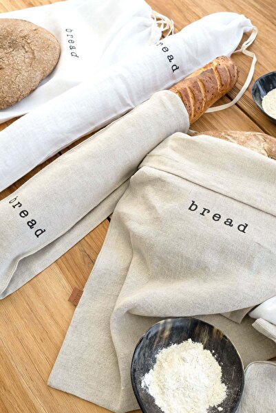 Barine Linen Keten Ekmek Çantası Naturel 30x52