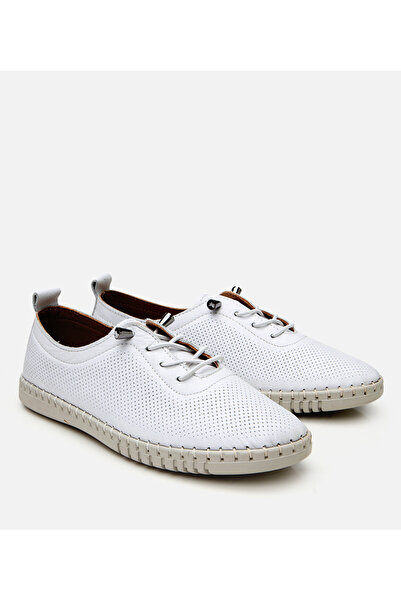 Hotiç Women's Leather White Comfort Shoes