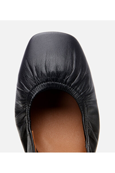 Hotiç Women's Leather Black Open Back Heeled Shoes