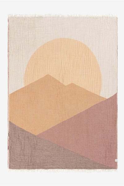 Barine بطانية شال للأريكة من قماش الجاكار القطني من ذا فيو، لون بني، مقاس 130×170