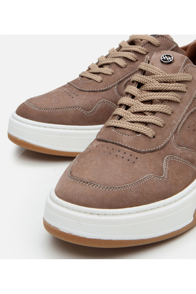 Hotiç Erkek Nubuk Deri Yüksek Tabanlı Bej Spor Ayakkabı